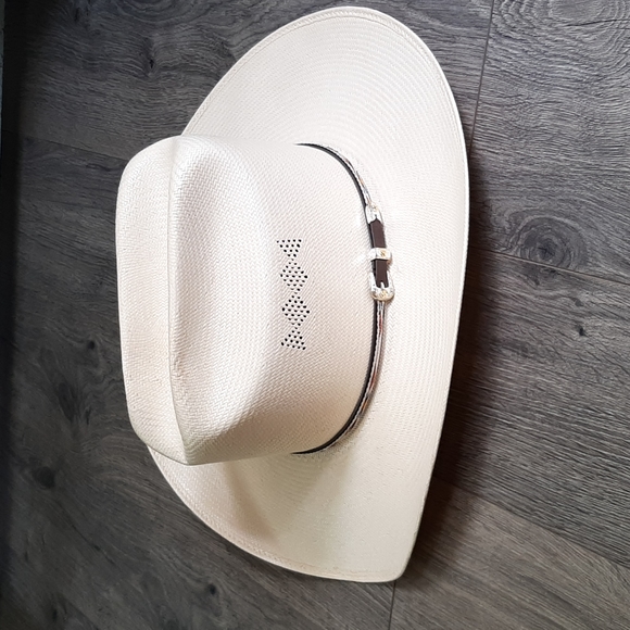 Wrangler Other - Wrangler shantung Panama sheepskin leather cowboy western style hat